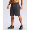 image:imageMens Casual Shorts 9 Lightweight Golf Zipper Pockets Stretch Shorts  Breathable QuickDry Hiking Travel Work Summer ShortsDark Grey