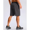 image:imageMens Casual Shorts 9 Lightweight Golf Zipper Pockets Stretch Shorts  Breathable QuickDry Hiking Travel Work Summer ShortsDark Grey