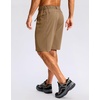 image:imageMens Casual Shorts 9 Lightweight Golf Zipper Pockets Stretch Shorts  Breathable QuickDry Hiking Travel Work Summer ShortsDark Khaki