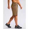 image:imageMens Casual Shorts 9 Lightweight Golf Zipper Pockets Stretch Shorts  Breathable QuickDry Hiking Travel Work Summer ShortsDark Khaki