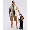 image:imageMens Casual Shorts 9 Lightweight Golf Zipper Pockets Stretch Shorts  Breathable QuickDry Hiking Travel Work Summer ShortsDark Khaki