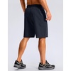 image:imageMens Casual Shorts 9 Lightweight Golf Zipper Pockets Stretch Shorts  Breathable QuickDry Hiking Travel Work Summer ShortsDark Navy