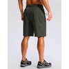 image:imageMens Casual Shorts 9 Lightweight Golf Zipper Pockets Stretch Shorts  Breathable QuickDry Hiking Travel Work Summer ShortsDark Olive
