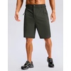 image:imageMens Casual Shorts 9 Lightweight Golf Zipper Pockets Stretch Shorts  Breathable QuickDry Hiking Travel Work Summer ShortsDark Olive