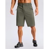 image:imageMens Casual Shorts 9 Lightweight Golf Zipper Pockets Stretch Shorts  Breathable QuickDry Hiking Travel Work Summer ShortsGrey Green