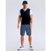 image:imageMens Casual Shorts 9 Lightweight Golf Zipper Pockets Stretch Shorts  Breathable QuickDry Hiking Travel Work Summer ShortsHaze Blue