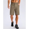 image:imageMens Casual Shorts 9 Lightweight Golf Zipper Pockets Stretch Shorts  Breathable QuickDry Hiking Travel Work Summer ShortsMedium Khaki