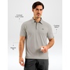 image:imageMens Golf Shirt Dry Fit Short Sleeve Polos Athletic Polo Shirts for Men  Moisture Wicking CoolTouch 4Way Stretch UPF50 Contrast Collar Tagless Comfort for Tennis Pickleball Active CasualWarm Ash Grey