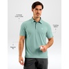 image:imageMens Golf Shirt Dry Fit Short Sleeve Polos Athletic Polo Shirts for Men  Moisture Wicking CoolTouch 4Way Stretch UPF50 Contrast Collar Tagless Comfort for Tennis Pickleball Active CasualJasmine Green