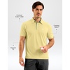 image:imageMens Golf Shirt Dry Fit Short Sleeve Polos Athletic Polo Shirts for Men  Moisture Wicking CoolTouch 4Way Stretch UPF50 Contrast Collar Tagless Comfort for Tennis Pickleball Active CasualLight Yellow