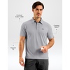 image:imageMens Golf Shirt Dry Fit Short Sleeve Polos Athletic Polo Shirts for Men  Moisture Wicking CoolTouch 4Way Stretch UPF50 Contrast Collar Tagless Comfort for Tennis Pickleball Active CasualLight Grey