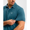 image:imageMens Golf Shirt Dry Fit Short Sleeve Polos Athletic Polo Shirts for Men  Moisture Wicking CoolTouch 4Way Stretch UPF50 Contrast Collar Tagless Comfort for Tennis Pickleball Active CasualTeal