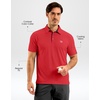 image:imageMens Golf Shirt Dry Fit Short Sleeve Polos Athletic Polo Shirts for Men  Moisture Wicking CoolTouch 4Way Stretch UPF50 Contrast Collar Tagless Comfort for Tennis Pickleball Active CasualRed