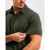 image:imageMens Golf Shirt Dry Fit Short Sleeve Polos Athletic Polo Shirts for Men  Moisture Wicking CoolTouch 4Way Stretch UPF50 Contrast Collar Tagless Comfort for Tennis Pickleball Active CasualArmy Green