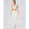 image:imageWomens Joggers with Zipper Pockets Tapered Athletic Pants for Women  Stretchy Lounge Jogging Workout Soft Elastic Waistband Drawstring Cuffed AnkleBeige