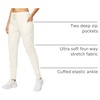 image:imageWomens Joggers with Zipper Pockets Tapered Athletic Pants for Women  Stretchy Lounge Jogging Workout Soft Elastic Waistband Drawstring Cuffed AnkleBeige