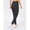 image:imageWomens Joggers with Zipper Pockets Tapered Athletic Pants for Women  Stretchy Lounge Jogging Workout Soft Elastic Waistband Drawstring Cuffed AnkleBlack