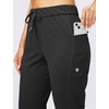 image:imageWomens Joggers with Zipper Pockets Tapered Athletic Pants for Women  Stretchy Lounge Jogging Workout Soft Elastic Waistband Drawstring Cuffed AnkleBlack