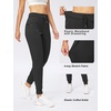 image:imageWomens Joggers with Zipper Pockets Tapered Athletic Pants for Women  Stretchy Lounge Jogging Workout Soft Elastic Waistband Drawstring Cuffed AnkleBlack