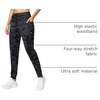 image:imageWomens Joggers with Zipper Pockets Tapered Athletic Pants for Women  Stretchy Lounge Jogging Workout Soft Elastic Waistband Drawstring Cuffed AnkleBlack Camo
