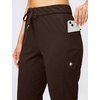 image:imageWomens Joggers with Zipper Pockets Tapered Athletic Pants for Women  Stretchy Lounge Jogging Workout Soft Elastic Waistband Drawstring Cuffed AnkleBrown