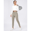 image:imageWomens Joggers with Zipper Pockets Tapered Athletic Pants for Women  Stretchy Lounge Jogging Workout Soft Elastic Waistband Drawstring Cuffed AnkleCarbon Dust