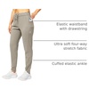 image:imageWomens Joggers with Zipper Pockets Tapered Athletic Pants for Women  Stretchy Lounge Jogging Workout Soft Elastic Waistband Drawstring Cuffed AnkleCarbon Dust