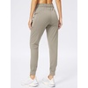 image:imageWomens Joggers with Zipper Pockets Tapered Athletic Pants for Women  Stretchy Lounge Jogging Workout Soft Elastic Waistband Drawstring Cuffed AnkleCarbon Dust