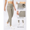 image:imageWomens Joggers with Zipper Pockets Tapered Athletic Pants for Women  Stretchy Lounge Jogging Workout Soft Elastic Waistband Drawstring Cuffed AnkleCarbon Dust