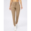 image:imageWomens Joggers with Zipper Pockets Tapered Athletic Pants for Women  Stretchy Lounge Jogging Workout Soft Elastic Waistband Drawstring Cuffed AnkleDark Khaki