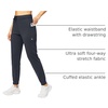 image:imageWomens Joggers with Zipper Pockets Tapered Athletic Pants for Women  Stretchy Lounge Jogging Workout Soft Elastic Waistband Drawstring Cuffed AnkleDark Grey