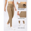 image:imageWomens Joggers with Zipper Pockets Tapered Athletic Pants for Women  Stretchy Lounge Jogging Workout Soft Elastic Waistband Drawstring Cuffed AnkleDark Khaki