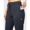 image:imageWomens Joggers with Zipper Pockets Tapered Athletic Pants for Women  Stretchy Lounge Jogging Workout Soft Elastic Waistband Drawstring Cuffed AnkleDark Grey