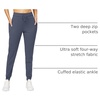 image:imageWomens Joggers with Zipper Pockets Tapered Athletic Pants for Women  Stretchy Lounge Jogging Workout Soft Elastic Waistband Drawstring Cuffed AnkleDusty Blue