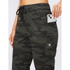 image:imageWomens Joggers with Zipper Pockets Tapered Athletic Pants for Women  Stretchy Lounge Jogging Workout Soft Elastic Waistband Drawstring Cuffed AnkleGreen Camo