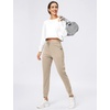 image:imageWomens Joggers with Zipper Pockets Tapered Athletic Pants for Women  Stretchy Lounge Jogging Workout Soft Elastic Waistband Drawstring Cuffed AnkleKhaki