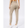 image:imageWomens Joggers with Zipper Pockets Tapered Athletic Pants for Women  Stretchy Lounge Jogging Workout Soft Elastic Waistband Drawstring Cuffed AnkleKhaki