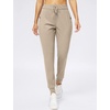 image:imageWomens Joggers with Zipper Pockets Tapered Athletic Pants for Women  Stretchy Lounge Jogging Workout Soft Elastic Waistband Drawstring Cuffed AnkleKhaki