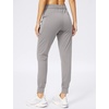 image:imageWomens Joggers with Zipper Pockets Tapered Athletic Pants for Women  Stretchy Lounge Jogging Workout Soft Elastic Waistband Drawstring Cuffed AnkleLight Grey