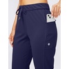 image:imageWomens Joggers with Zipper Pockets Tapered Athletic Pants for Women  Stretchy Lounge Jogging Workout Soft Elastic Waistband Drawstring Cuffed AnkleNavy