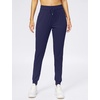 image:imageWomens Joggers with Zipper Pockets Tapered Athletic Pants for Women  Stretchy Lounge Jogging Workout Soft Elastic Waistband Drawstring Cuffed AnkleNavy