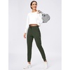 image:imageWomens Joggers with Zipper Pockets Tapered Athletic Pants for Women  Stretchy Lounge Jogging Workout Soft Elastic Waistband Drawstring Cuffed AnkleOlive Green