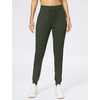 image:imageWomens Joggers with Zipper Pockets Tapered Athletic Pants for Women  Stretchy Lounge Jogging Workout Soft Elastic Waistband Drawstring Cuffed AnkleOlive Green