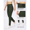 image:imageWomens Joggers with Zipper Pockets Tapered Athletic Pants for Women  Stretchy Lounge Jogging Workout Soft Elastic Waistband Drawstring Cuffed AnkleOlive Green