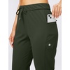 image:imageWomens Joggers with Zipper Pockets Tapered Athletic Pants for Women  Stretchy Lounge Jogging Workout Soft Elastic Waistband Drawstring Cuffed AnkleOlive Green
