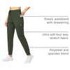 image:imageWomens Joggers with Zipper Pockets Tapered Athletic Pants for Women  Stretchy Lounge Jogging Workout Soft Elastic Waistband Drawstring Cuffed AnkleOlive Green