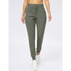 image:imageWomens Joggers with Zipper Pockets Tapered Athletic Pants for Women  Stretchy Lounge Jogging Workout Soft Elastic Waistband Drawstring Cuffed AnkleSage Grey