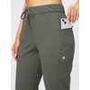 image:imageWomens Joggers with Zipper Pockets Tapered Athletic Pants for Women  Stretchy Lounge Jogging Workout Soft Elastic Waistband Drawstring Cuffed AnkleSage Grey