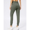 image:imageWomens Joggers with Zipper Pockets Tapered Athletic Pants for Women  Stretchy Lounge Jogging Workout Soft Elastic Waistband Drawstring Cuffed AnkleSage Grey