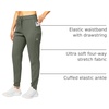 image:imageWomens Joggers with Zipper Pockets Tapered Athletic Pants for Women  Stretchy Lounge Jogging Workout Soft Elastic Waistband Drawstring Cuffed AnkleSage Grey